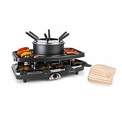 Klarstein Entrecote, raclette gril, fondue, 2 v 1, 1100 W, pro 8 osob, přírodní kámen, podložky