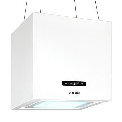 Klarstein Kronleuchter Smart, digestoř, 40 cm, ostrůvková, 595 m³/h, ovládání přes aplikaci, LED panel, bílá