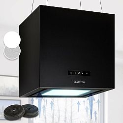 Klarstein Kronleuchter Smart, digestoř, 40 cm, ostrůvková, 595 m³/h, ovládání přes aplikaci, LED panel, černá