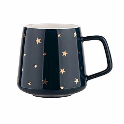 Altom Porcelánový hrnek Golden stars, 370 ml, navy blue