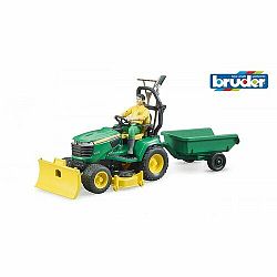 Bruder Traktor John Deere s přívěsem a zahradníkem, 17,5 x 19 x 30 cm