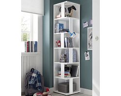 Rohový regál s přihrádkami Corner Shelf, bílý